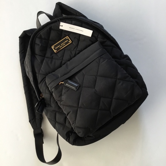 marc jacobs quilted nylon backpack black